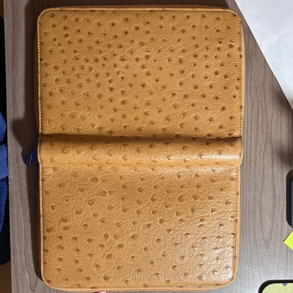 Furla Tan Ostrich-Embossed Planner - Picture 5 of 6